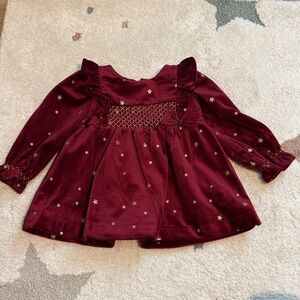 Jason Wu Burgundy Velvet Dress with Gold Star Accents